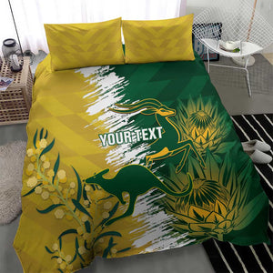 Custom South Africa And Australia Bedding Set Aussies Proteas Together - Cricket Style