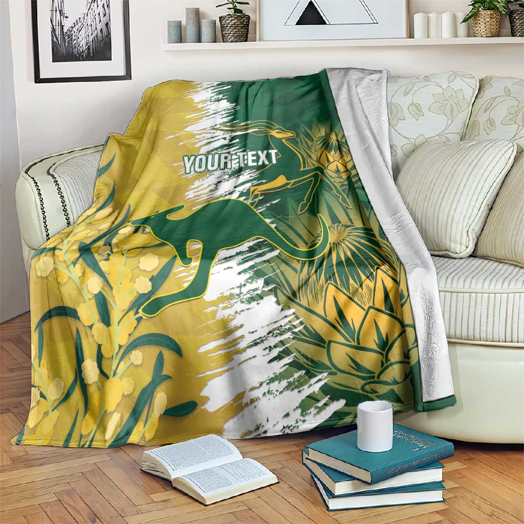 Custom South Africa And Australia Blanket Aussies Proteas Together - Cricket Style