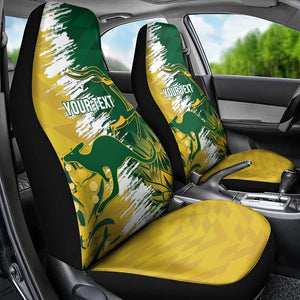 Custom South Africa And Australia Car Seat Cover Aussies Proteas Together - Cricket Style