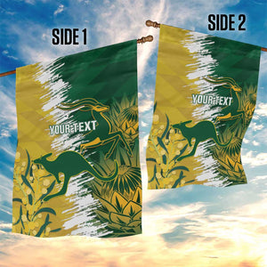 Custom South Africa And Australia Garden Flag Aussies Proteas Together - Cricket Style