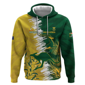 Custom South Africa And Australia Hoodie Aussies Proteas Together - Cricket Style