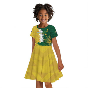 Custom South Africa And Australia Kid Short Sleeve Dress Aussies Proteas Together - Cricket Style