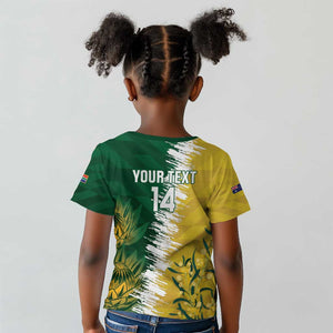 Custom South Africa And Australia Kid T shirt Aussies Proteas Together - Cricket Style