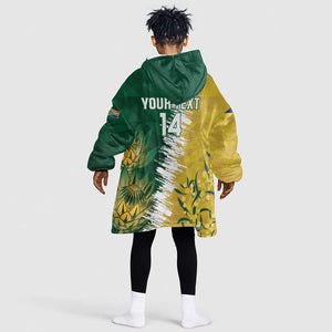 Custom South Africa And Australia Kid Wearable Blanket Hoodie Aussies Proteas Together - Cricket Style