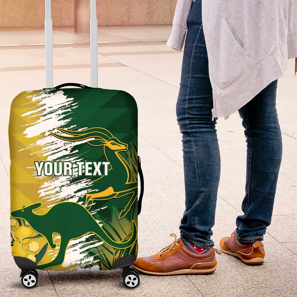 Custom South Africa And Australia Luggage Cover Aussies Proteas Together - Cricket Style