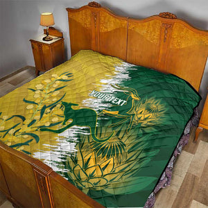 Custom South Africa And Australia Quilt Aussies Proteas Together - Cricket Style