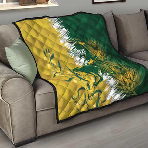 Custom South Africa And Australia Quilt Aussies Proteas Together - Cricket Style