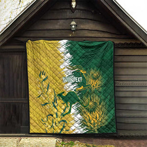 Custom South Africa And Australia Quilt Aussies Proteas Together - Cricket Style