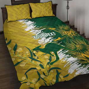 Custom South Africa And Australia Quilt Bed Set Aussies Proteas Together - Cricket Style