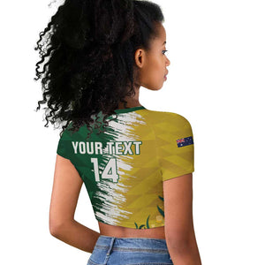 Custom South Africa And Australia Raglan Cropped T shirt Aussies Proteas Together - Cricket Style