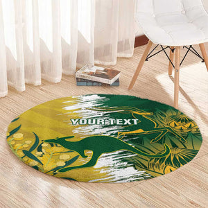 Custom South Africa And Australia Round Carpet Aussies Proteas Together - Cricket Style