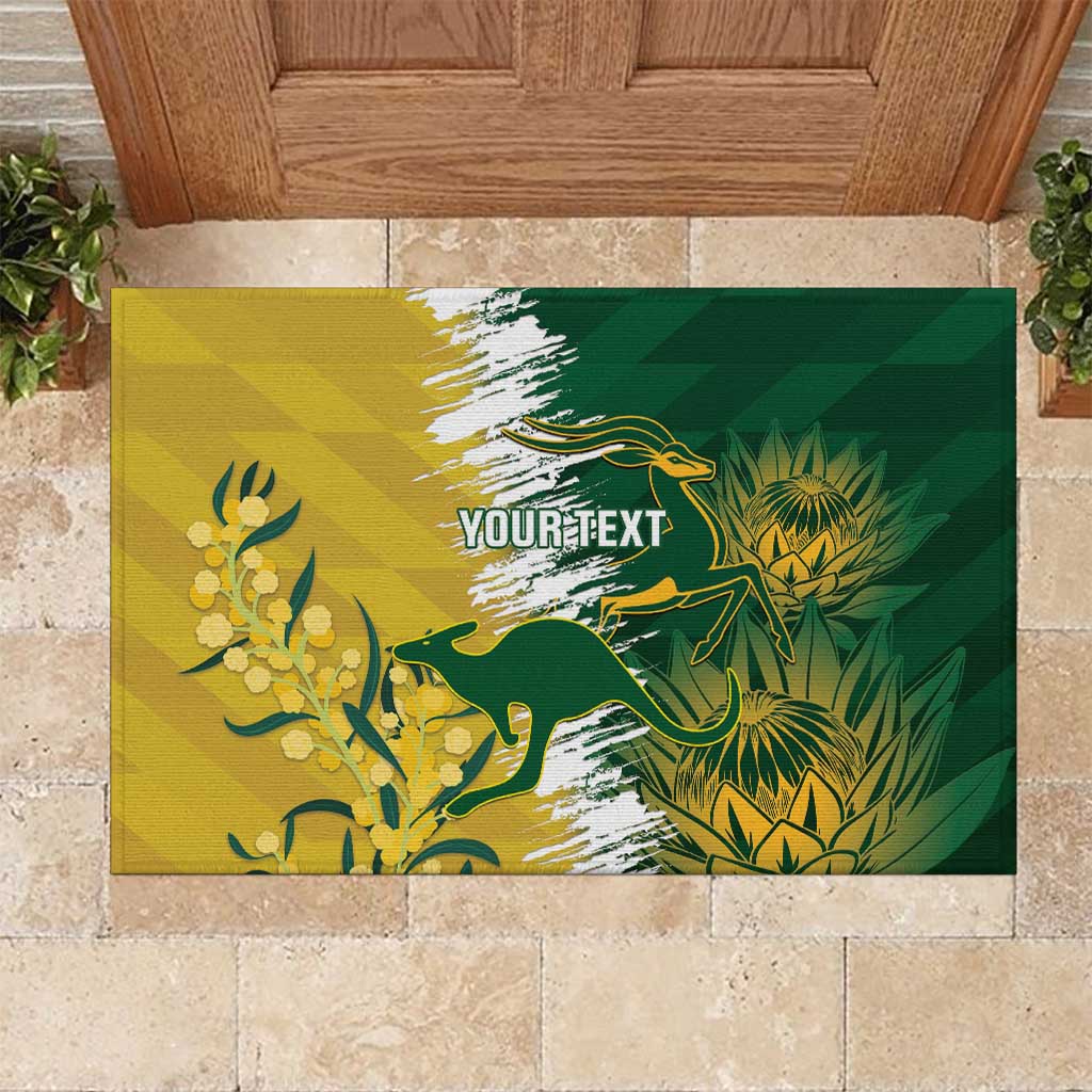 Custom South Africa And Australia Rubber Doormat Aussies Proteas Together - Cricket Style