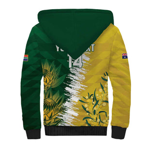 Custom South Africa And Australia Sherpa Hoodie Aussies Proteas Together - Cricket Style