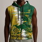 Custom South Africa And Australia Sleeveless Zip Hoodie Aussies Proteas Together - Cricket Style - African Pride