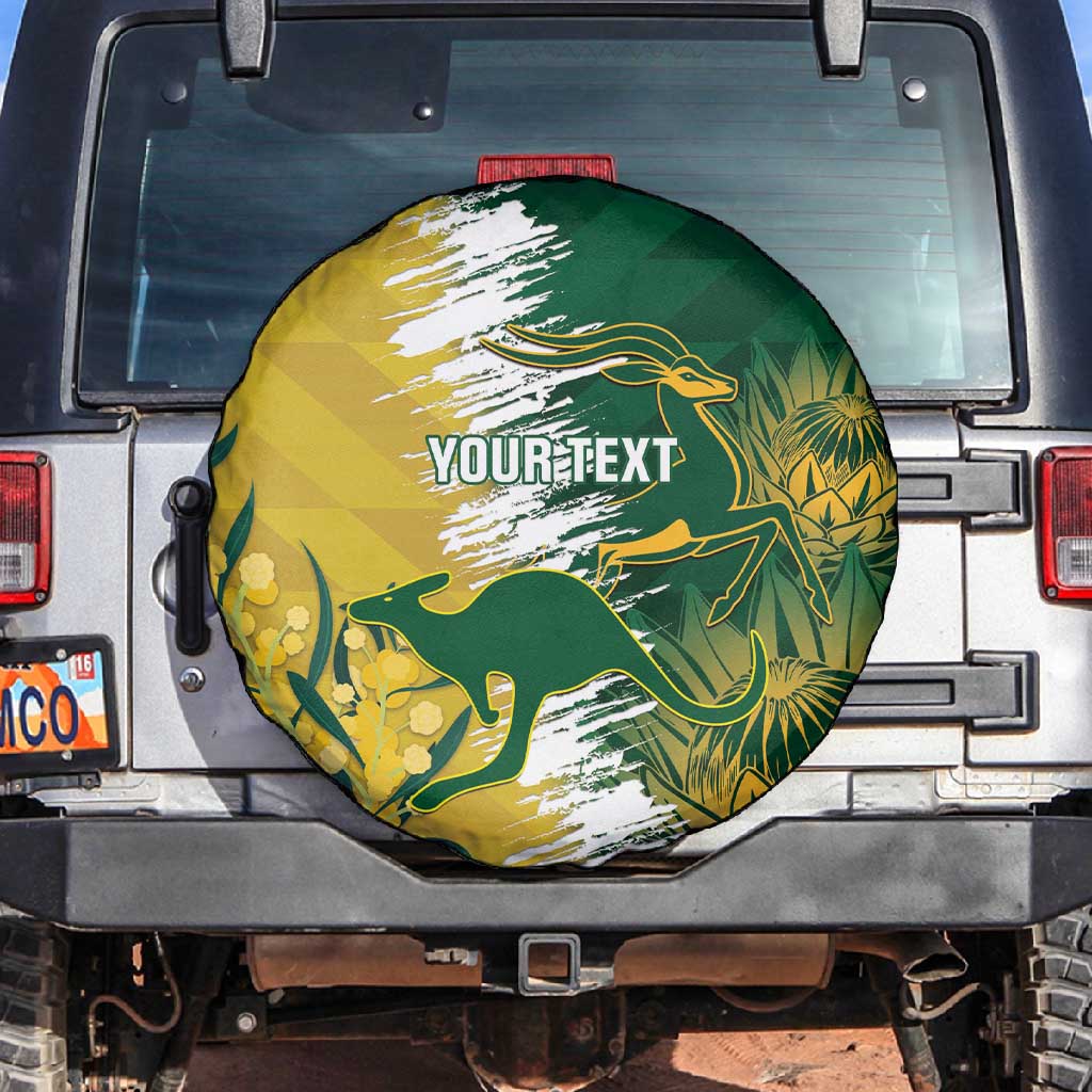 Custom South Africa And Australia Spare Tire Cover Aussies Proteas Together - Cricket Style