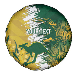 Custom South Africa And Australia Spare Tire Cover Aussies Proteas Together - Cricket Style