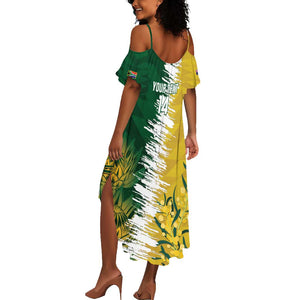 Custom South Africa And Australia Summer Maxi Dress Aussies Proteas Together - Cricket Style