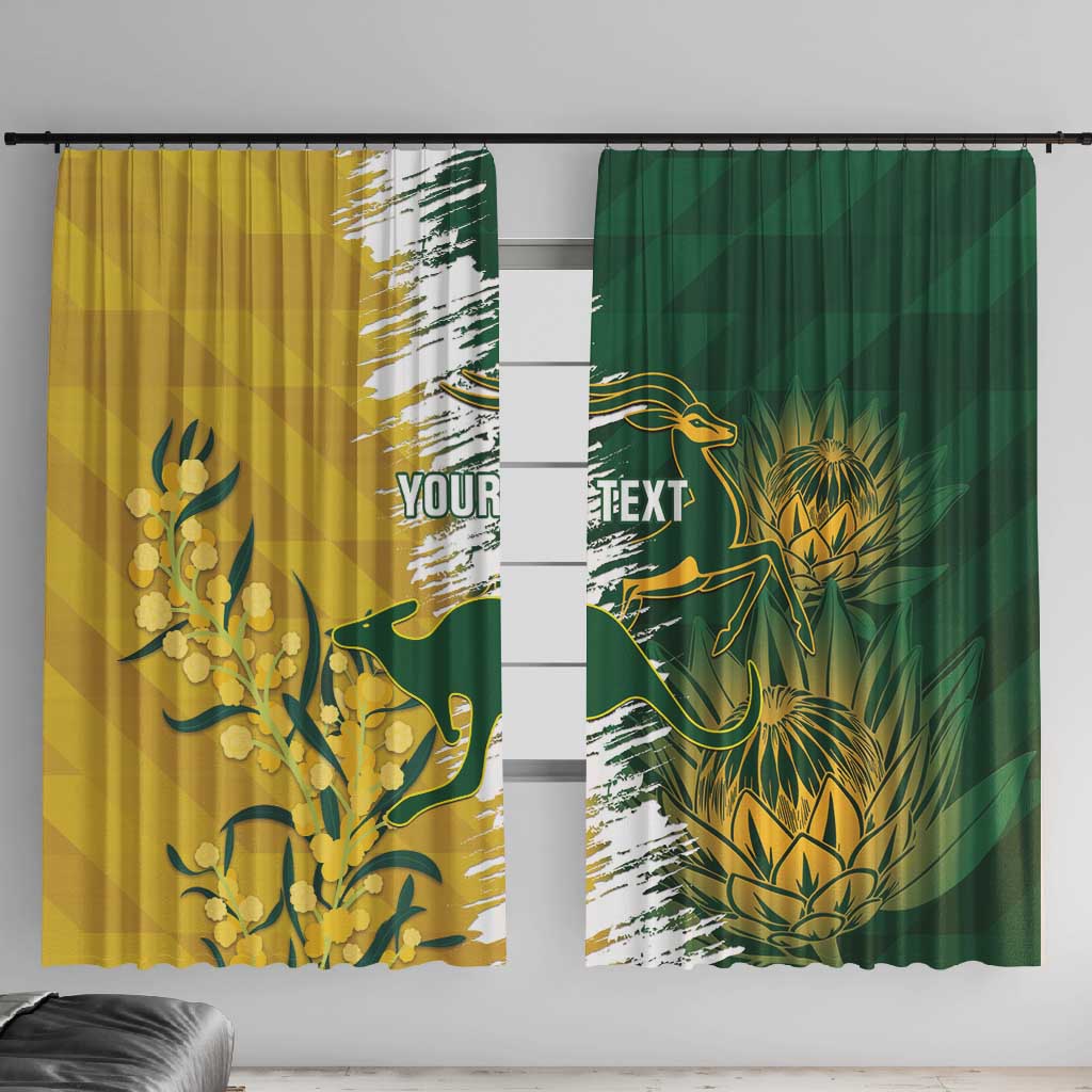 Custom South Africa And Australia Window Curtain Aussies Proteas Together - Cricket Style