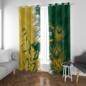 Custom South Africa And Australia Window Curtain Aussies Proteas Together - Cricket Style