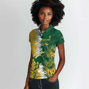 Custom South Africa And Australia Women Polo Shirt Aussies Proteas Together - Cricket Style