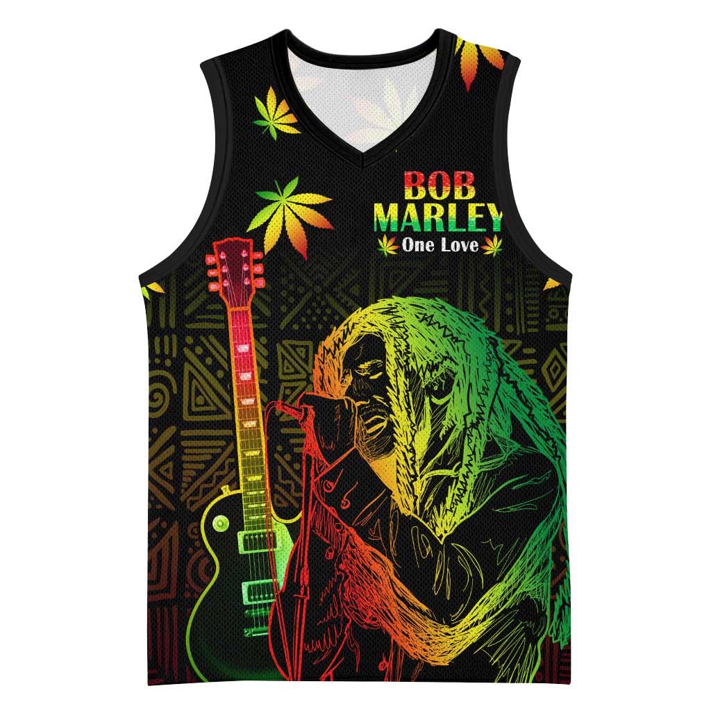 Afro Jamaica Legend Bob Day Basketball Jersey One Love Jamaican Reggae African Pattern LT14