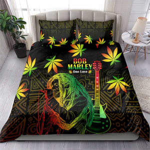 Afro Jamaica Legend Bob Day Bedding Set One Love Jamaican Reggae African Pattern