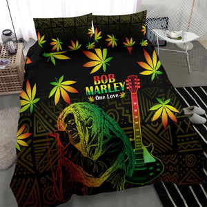 Afro Jamaica Legend Bob Day Bedding Set One Love Jamaican Reggae African Pattern