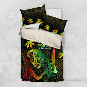 Afro Jamaica Legend Bob Day Bedding Set One Love Jamaican Reggae African Pattern