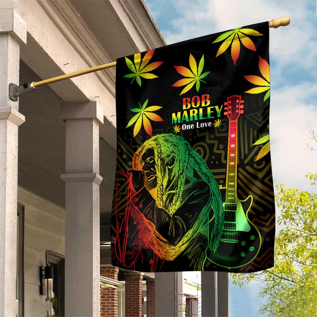 Afro Jamaica Legend Bob Day Garden Flag One Love Jamaican Reggae African Pattern