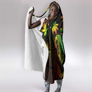 Afro Jamaica Legend Bob Day Hooded Blanket One Love Jamaican Reggae African Pattern