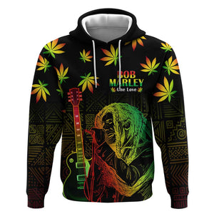 Afro Jamaica Legend Bob Day Hoodie One Love Jamaican Reggae African Pattern