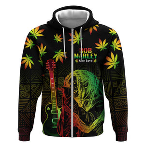 Afro Jamaica Legend Bob Day Hoodie One Love Jamaican Reggae African Pattern