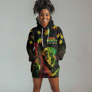 Afro Jamaica Legend Bob Day Hoodie Dress One Love Jamaican Reggae African Pattern