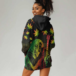 Afro Jamaica Legend Bob Day Hoodie Dress One Love Jamaican Reggae African Pattern