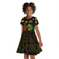 Afro Jamaica Legend Bob Day Kid Short Sleeve Dress One Love Jamaican Reggae African Pattern