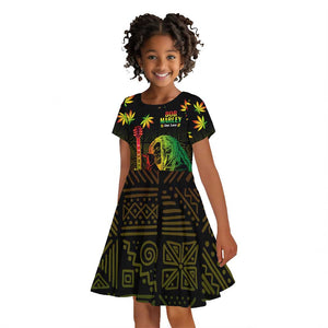 Afro Jamaica Legend Bob Day Kid Short Sleeve Dress One Love Jamaican Reggae African Pattern