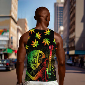 Afro Jamaica Legend Bob Day Men Tank Top One Love Jamaican Reggae African Pattern