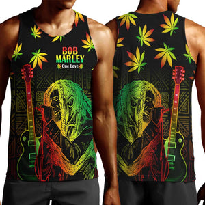 Afro Jamaica Legend Bob Day Men Tank Top One Love Jamaican Reggae African Pattern