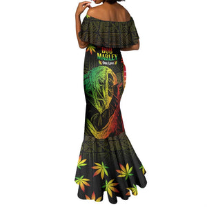 Afro Jamaica Legend Bob Day Mermaid Dress One Love Jamaican Reggae African Pattern