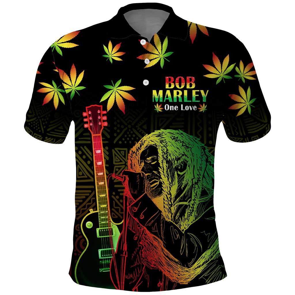 Afro Jamaica Legend Bob Day Polo Shirt One Love Jamaican Reggae African Pattern