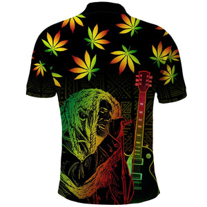 Afro Jamaica Legend Bob Day Polo Shirt One Love Jamaican Reggae African Pattern