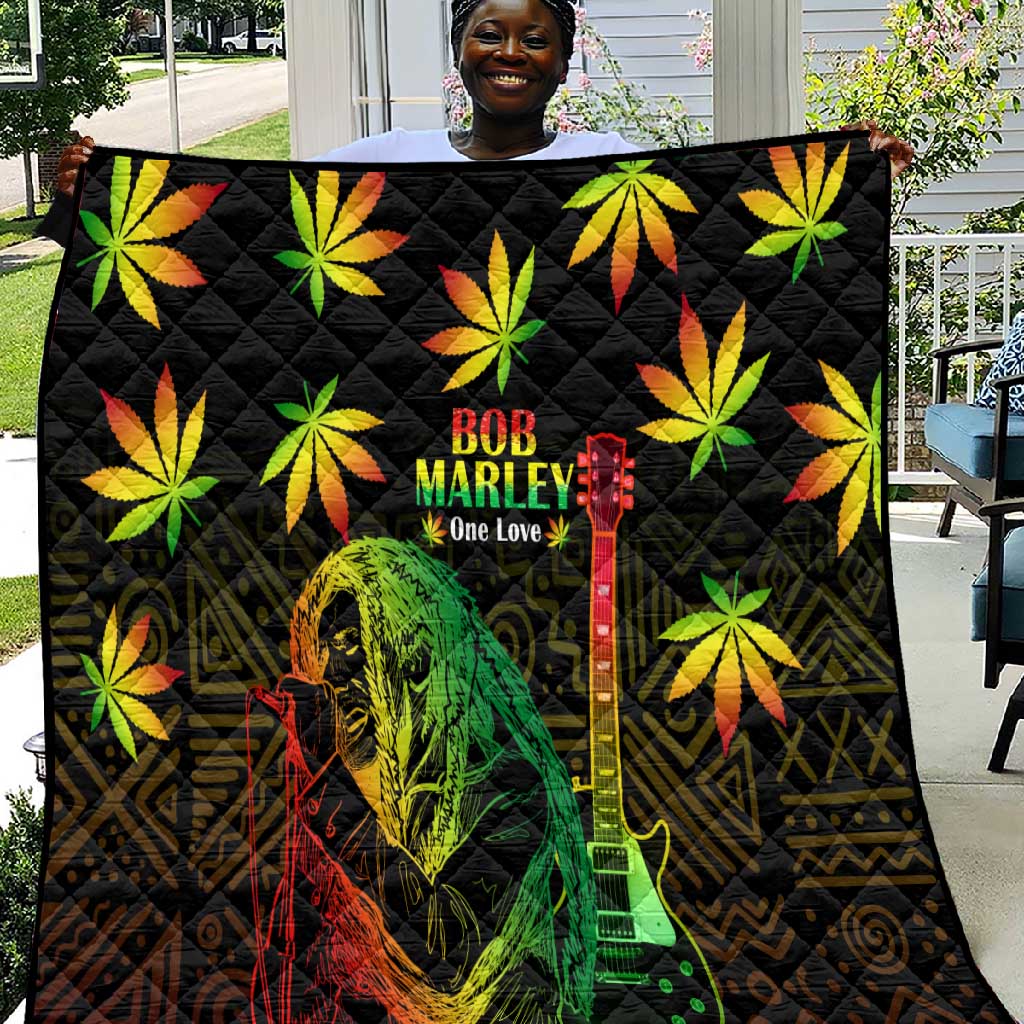 Afro Jamaica Legend Bob Day Quilt One Love Jamaican Reggae African Pattern