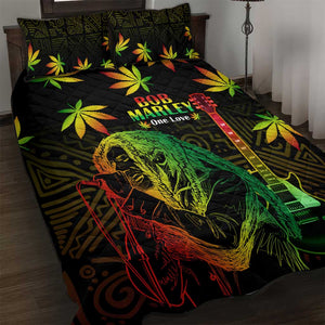 Afro Jamaica Legend Bob Day Quilt Bed Set One Love Jamaican Reggae African Pattern