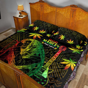 Afro Jamaica Legend Bob Day Quilt Bed Set One Love Jamaican Reggae African Pattern