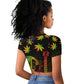 Afro Jamaica Legend Bob Day Raglan Cropped T shirt One Love Jamaican Reggae African Pattern