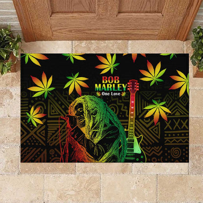 Afro Jamaica Legend Bob Day Rubber Doormat One Love Jamaican Reggae African Pattern