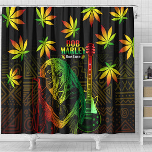 Afro Jamaica Legend Bob Day Shower Curtain One Love Jamaican Reggae African Pattern