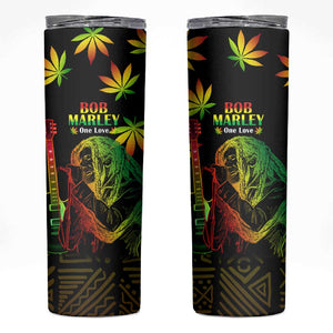 Afro Jamaica Legend Bob Day Skinny Tumbler One Love Jamaican Reggae African Pattern