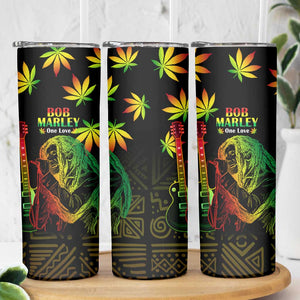 Afro Jamaica Legend Bob Day Skinny Tumbler One Love Jamaican Reggae African Pattern