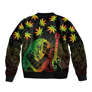 Afro Jamaica Legend Bob Day Sleeve Zip Bomber Jacket One Love Jamaican Reggae African Pattern